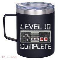 Level 10 Complete 10 Year 10th Wedding Anniversary For Him 12oz Stainless Steel Coffee Mug thumb 2