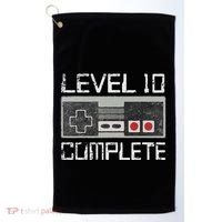 Level 10 Complete 10 Year 10th Wedding Anniversary For Him Golf Towel thumb 0