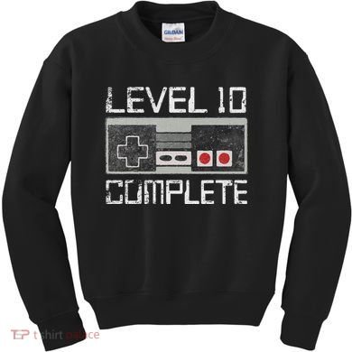 Level 10 Complete 10 Year 10th Wedding Anniversary For Him Kids Sweatshirt