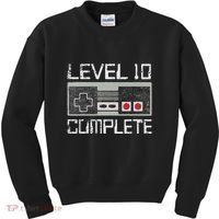 Level 10 Complete 10 Year 10th Wedding Anniversary For Him Kids Sweatshirt thumb 0