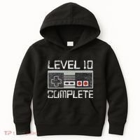 Level 10 Complete 10 Year 10th Wedding Anniversary For Him Kids Hoodie thumb 0