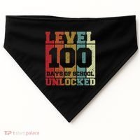 Level 100 Days Of School Unlocked Funny School USA-Made Doggie Bandana thumb 0
