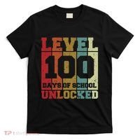 Level 100 Days Of School Unlocked Funny School T-Shirt thumb 0