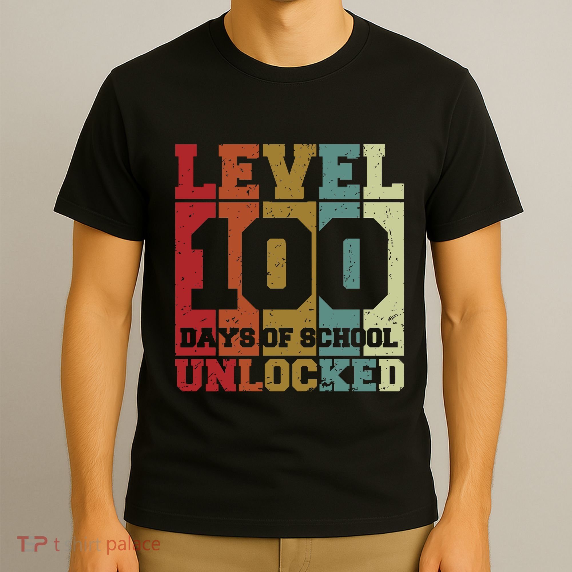Level 100 Days Of School Unlocked Funny School T-Shirt