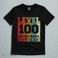 Level 100 Days Of School Unlocked Funny School T-Shirt thumb 5