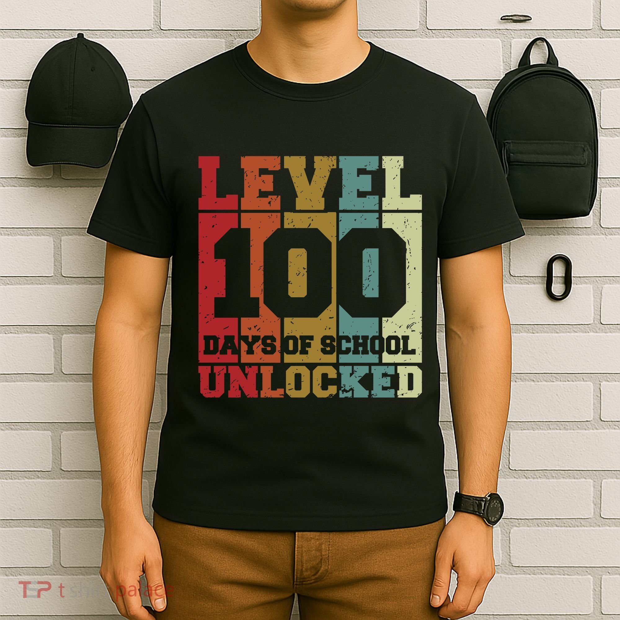 Level 100 Days Of School Unlocked Funny School T-Shirt