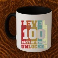 Level 100 Days Of School Unlocked Funny School Coffee Mug thumb 2