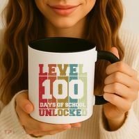 Level 100 Days Of School Unlocked Funny School Coffee Mug thumb 3