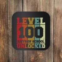 Level 100 Days Of School Unlocked Funny School Coaster thumb 0