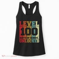 Level 100 Days Of School Unlocked Funny School Women's Tank Top thumb 0