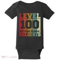 Level 100 Days Of School Unlocked Funny School Baby Bodysuit thumb 0