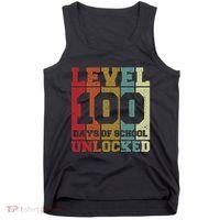 Level 100 Days Of School Unlocked Funny School Tank Top thumb 0