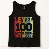 Level 100 Days Of School Unlocked Funny School Tank Top thumb 2