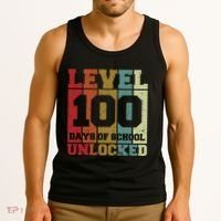 Level 100 Days Of School Unlocked Funny School Tank Top thumb 3