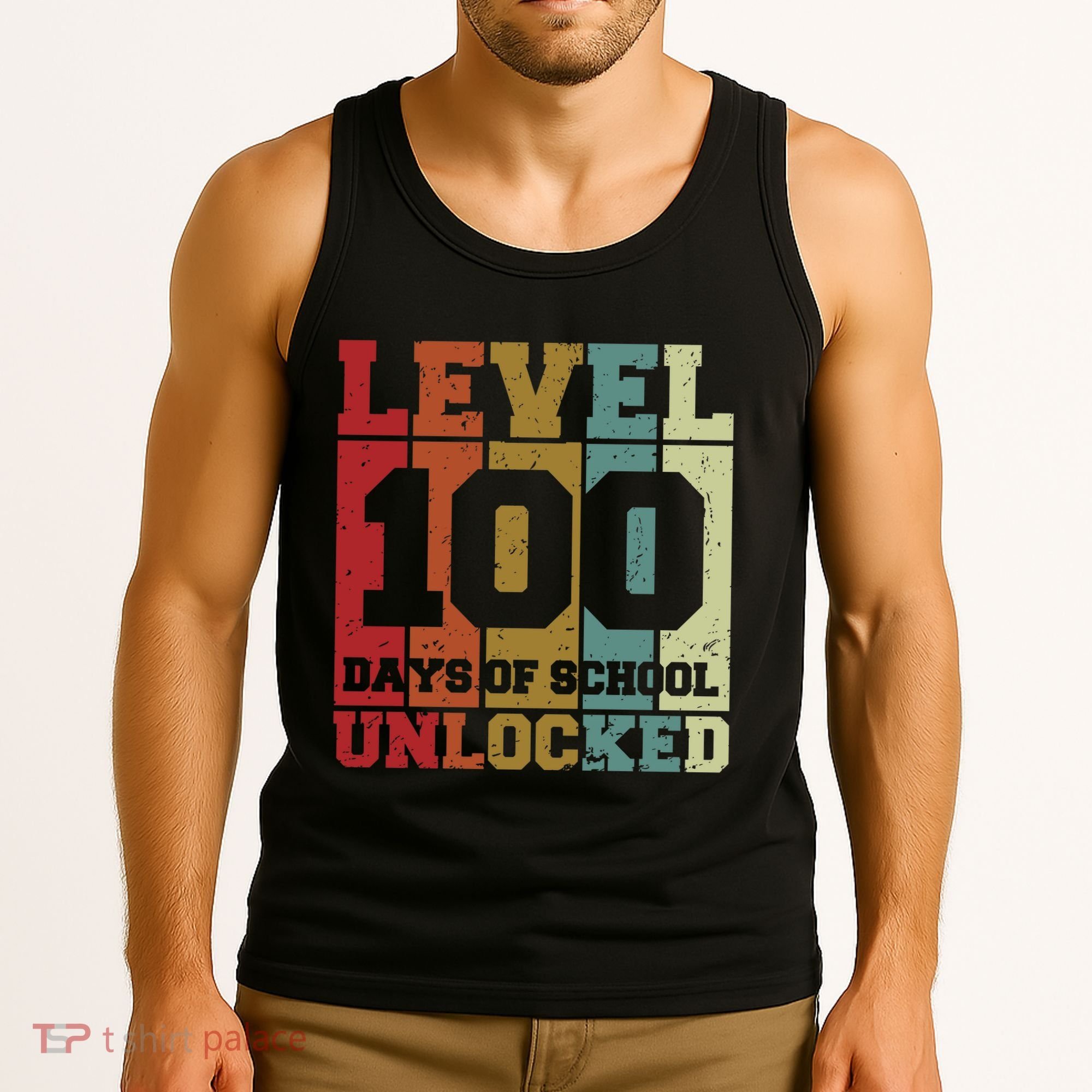 Level 100 Days Of School Unlocked Funny School Tank Top
