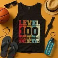 Level 100 Days Of School Unlocked Funny School Tank Top thumb 4