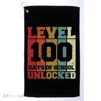 Level 100 Days Of School Unlocked Funny School Golf Towel thumb 0