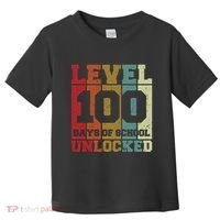 Level 100 Days Of School Unlocked Funny School Toddler T-Shirt thumb 0