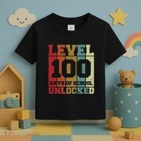 Level 100 Days Of School Unlocked Funny School Toddler T-Shirt thumb 3
