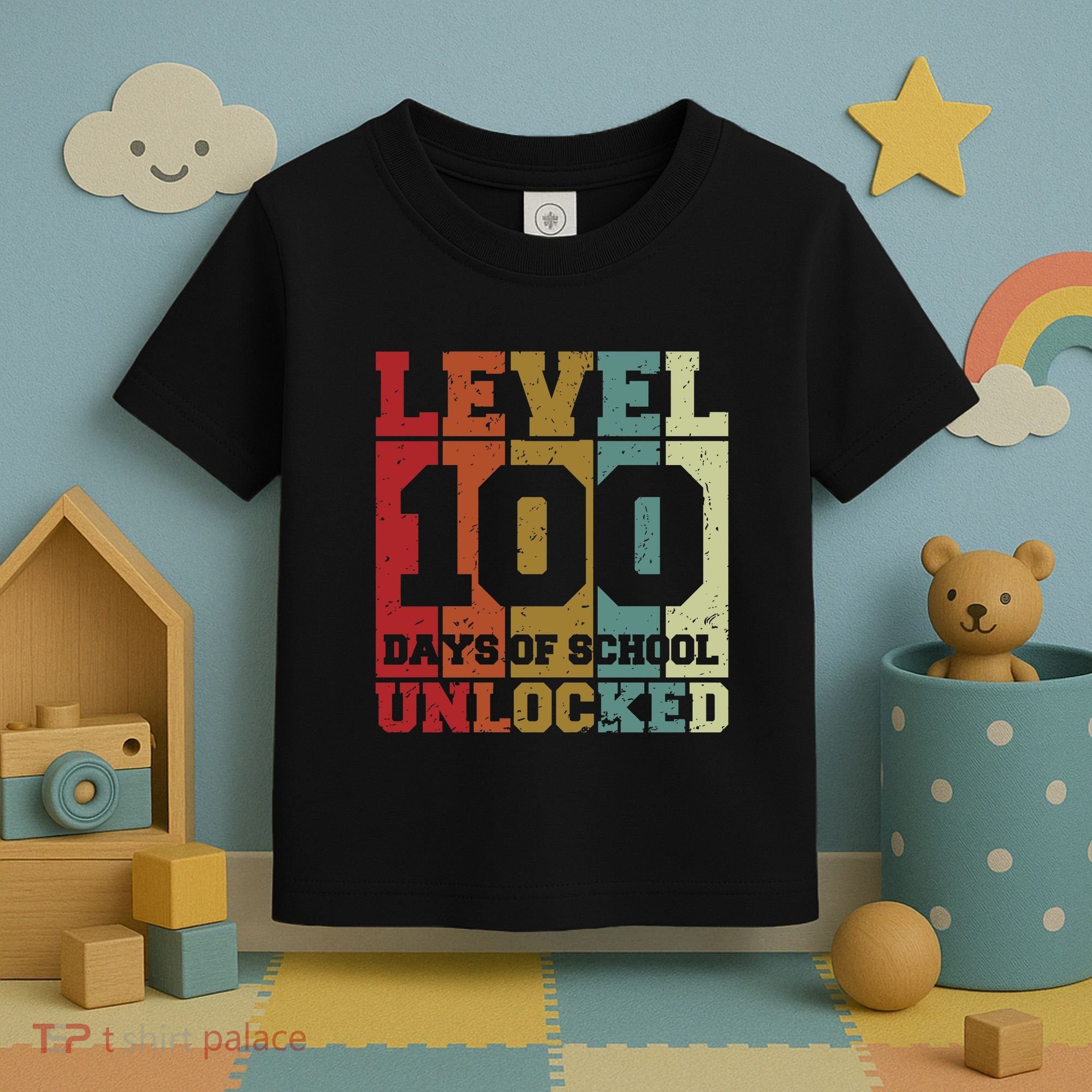 Level 100 Days Of School Unlocked Funny School Toddler T-Shirt