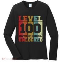 Level 100 Days Of School Unlocked Funny School Women's Long Sleeve Shirt thumb 0