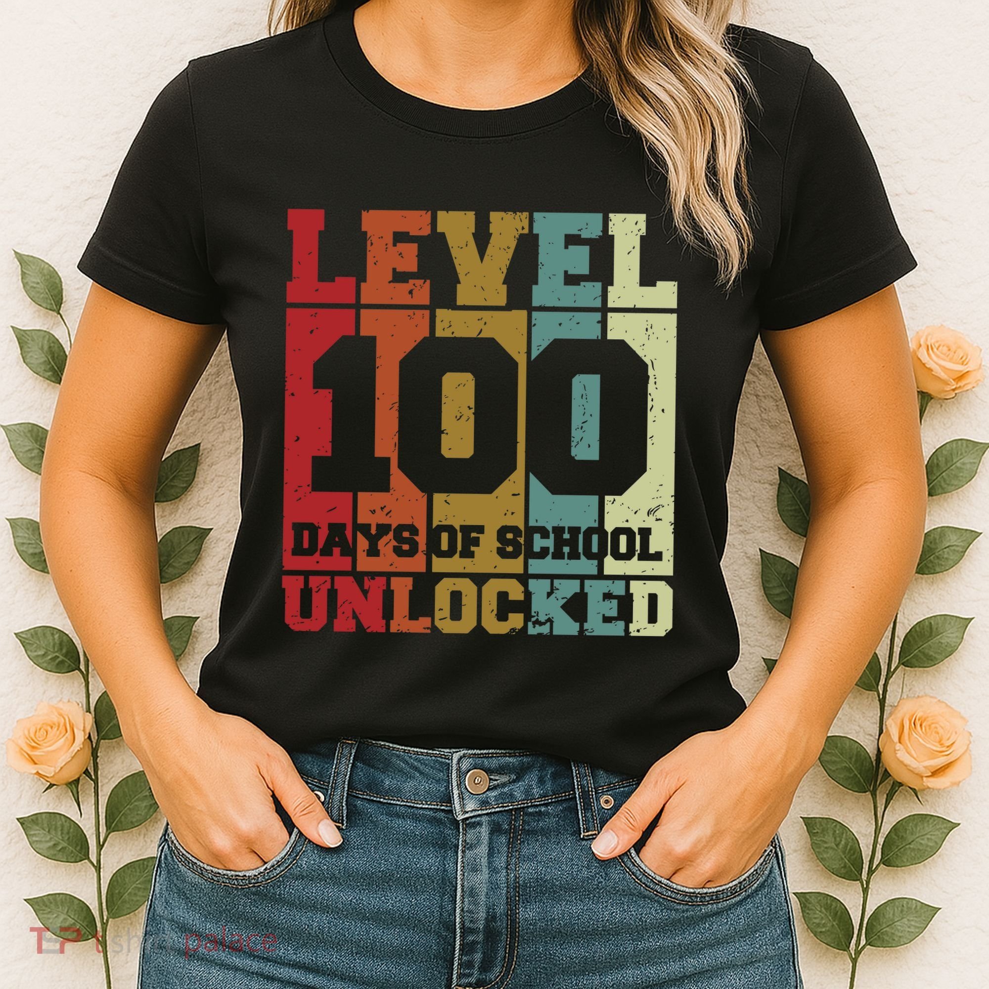 Level 100 Days Of School Unlocked Funny School Women's T-Shirt