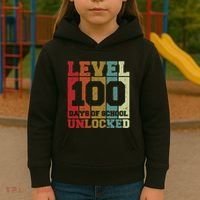 Level 100 Days Of School Unlocked Funny School Kids Hoodie thumb 3