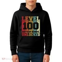 Level 100 Days Of School Unlocked Funny School Kids Hoodie thumb 4