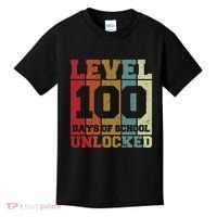 Level 100 Days Of School Unlocked Funny School Kids T-Shirt thumb 0