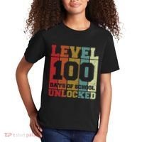 Level 100 Days Of School Unlocked Funny School Kids T-Shirt thumb 2