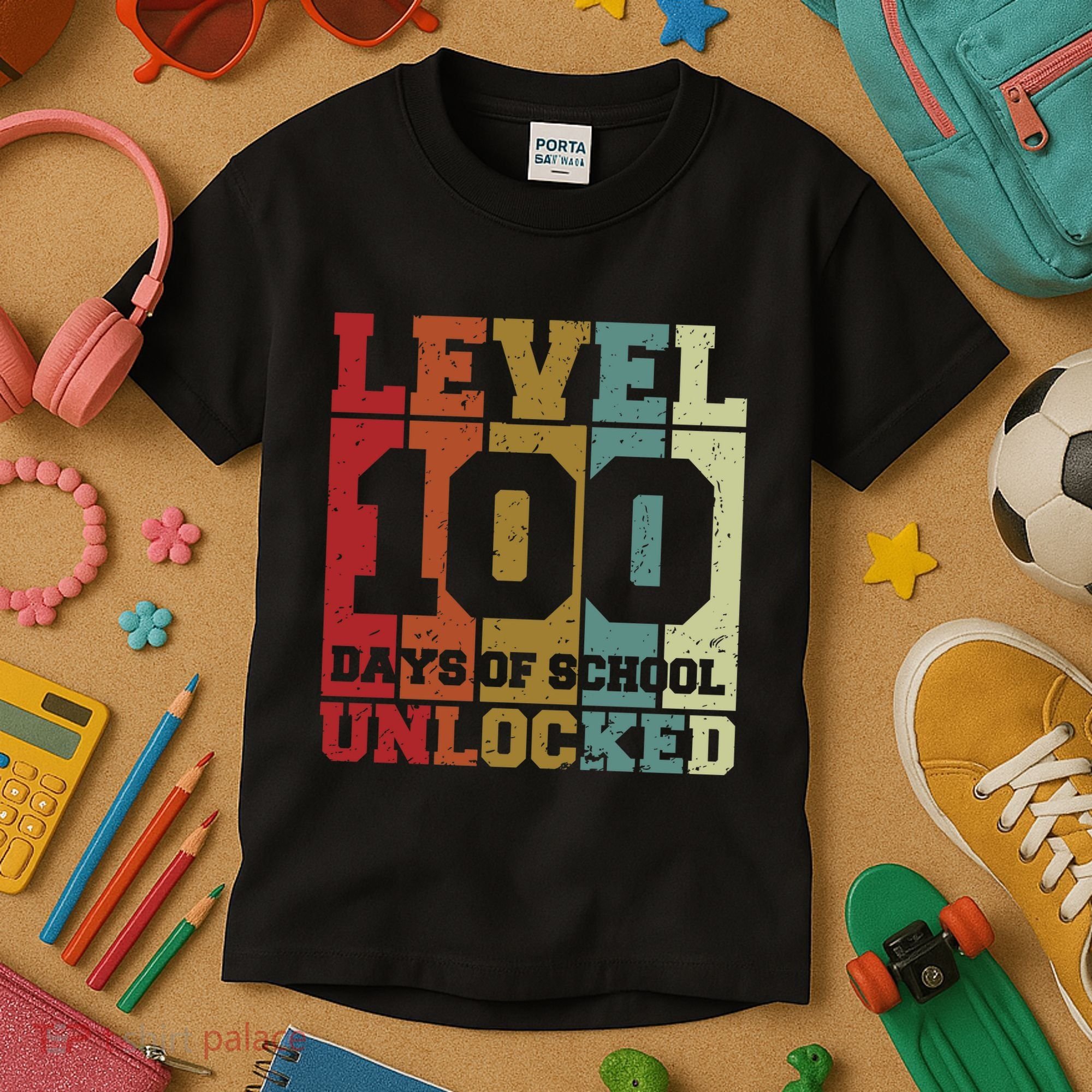 Level 100 Days Of School Unlocked Funny School Kids T-Shirt