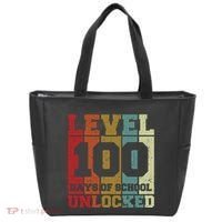 Level 100 Days Of School Unlocked Funny School Tote Bag thumb 0