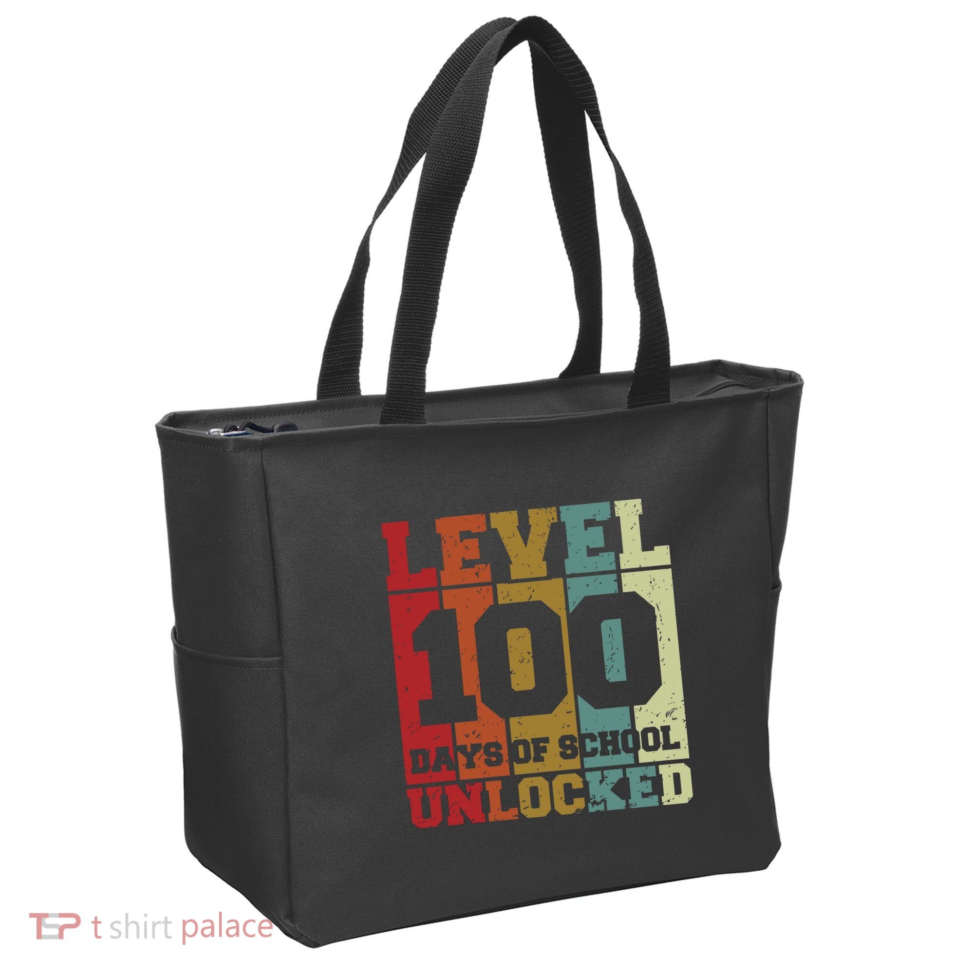 Level 100 Days Of School Unlocked Funny School Tote Bag