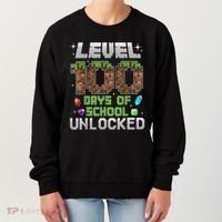 Level 100 Days Of School Unlock Gamer 100th Day Women's Sweatshirt thumb 0