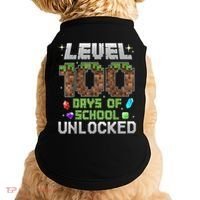 Level 100 Days Of School Unlock Gamer 100th Day Doggie Tank thumb 0