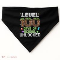 Level 100 Days Of School Unlock Gamer 100th Day USA-Made Doggie Bandana thumb 0