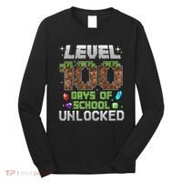 Level 100 Days Of School Unlock Gamer 100th Day Long Sleeve Shirt thumb 0