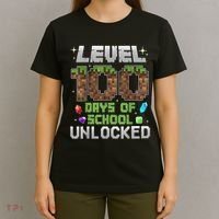 Level 100 Days Of School Unlock Gamer 100th Day T-Shirt thumb 4