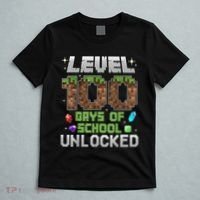 Level 100 Days Of School Unlock Gamer 100th Day T-Shirt thumb 5