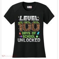 Level 100 Days Of School Unlock Gamer 100th Day Women's Cooling Performance Crew T-Shirt thumb 0