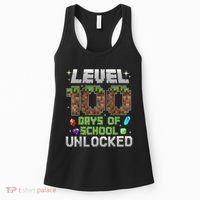 Level 100 Days Of School Unlock Gamer 100th Day Women's Tank Top thumb 0