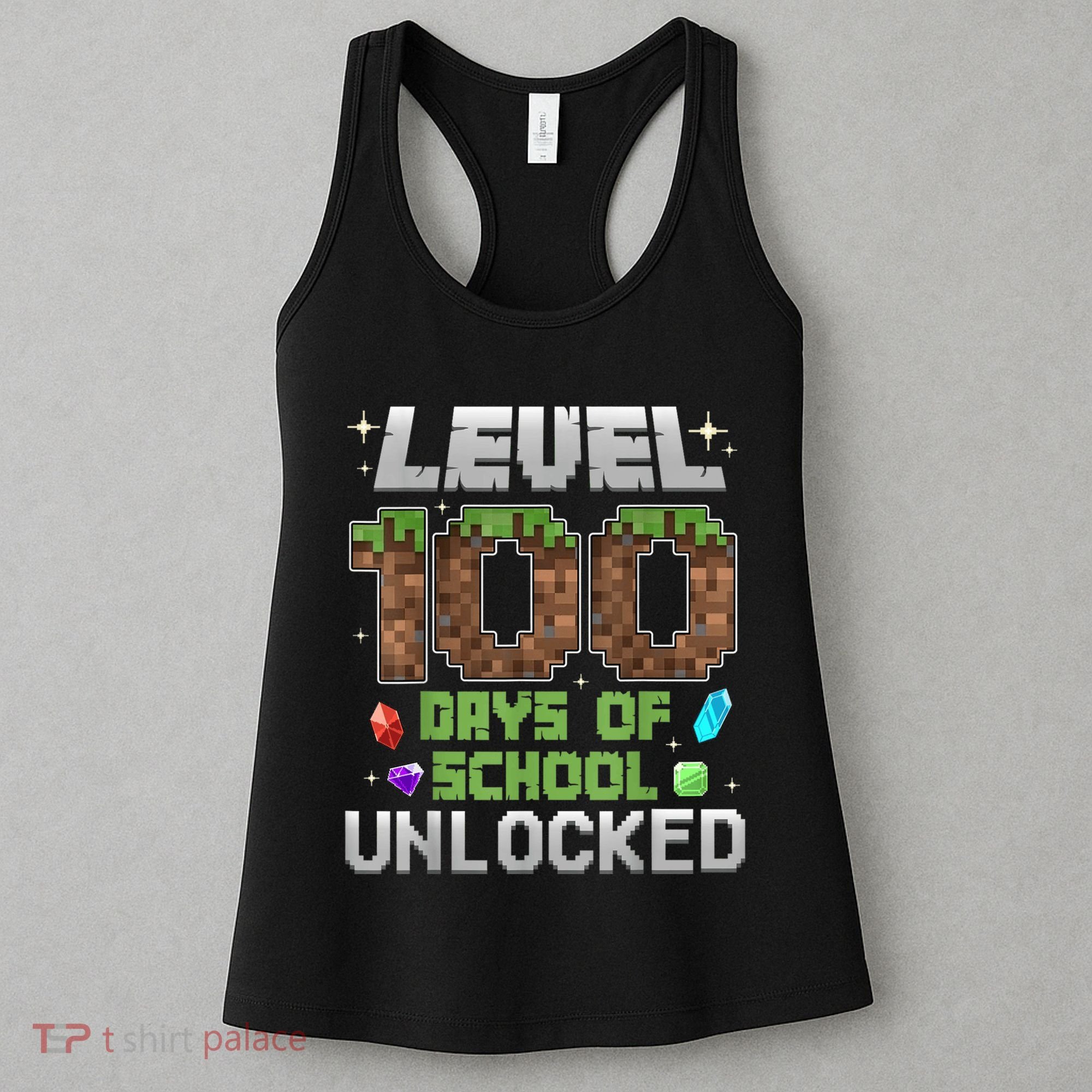 Level 100 Days Of School Unlock Gamer 100th Day Women's Tank Top