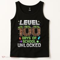 Level 100 Days Of School Unlock Gamer 100th Day Tank Top thumb 2