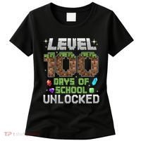 Level 100 Days Of School Unlock Gamer 100th Day Women's T-Shirt thumb 0