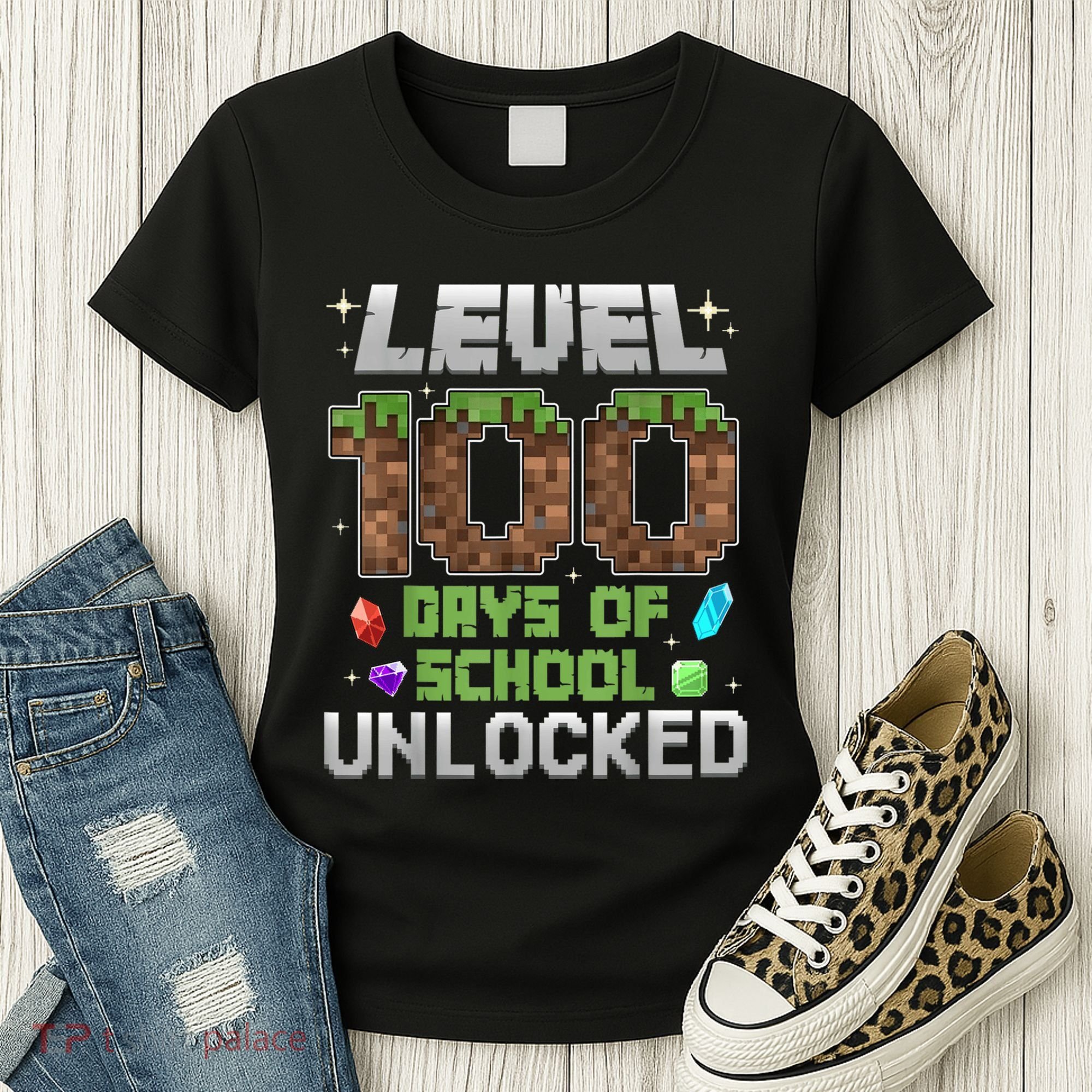 Level 100 Days Of School Unlock Gamer 100th Day Women's T-Shirt