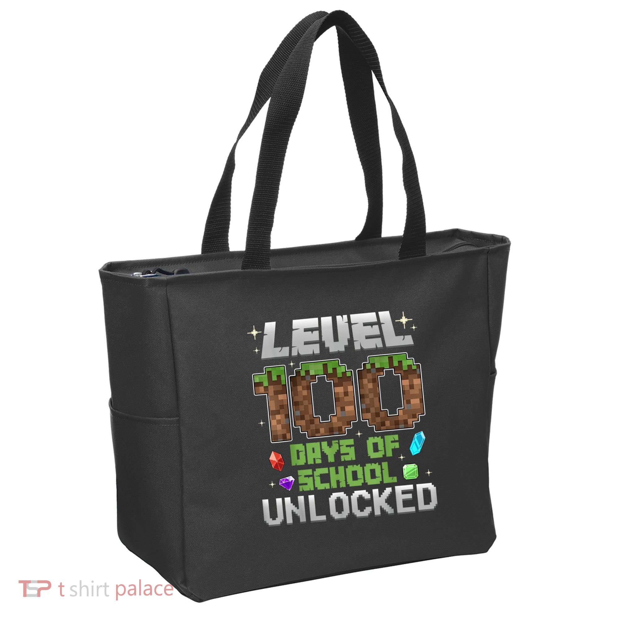 Level 100 Days Of School Unlock Gamer 100th Day Tote Bag