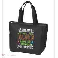 Level 100 Days Of School Unlock Gamer 100th Day Tote Bag thumb 3