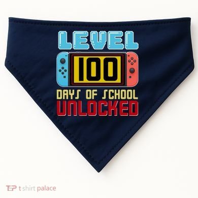 Level 100 Day Of School Unlocked USA-Made Doggie Bandana