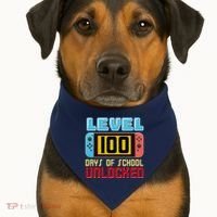 Level 100 Day Of School Unlocked USA-Made Doggie Bandana thumb 1