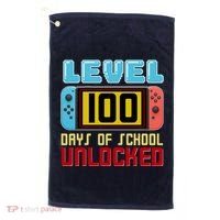 Level 100 Day Of School Unlocked Golf Towel thumb 0